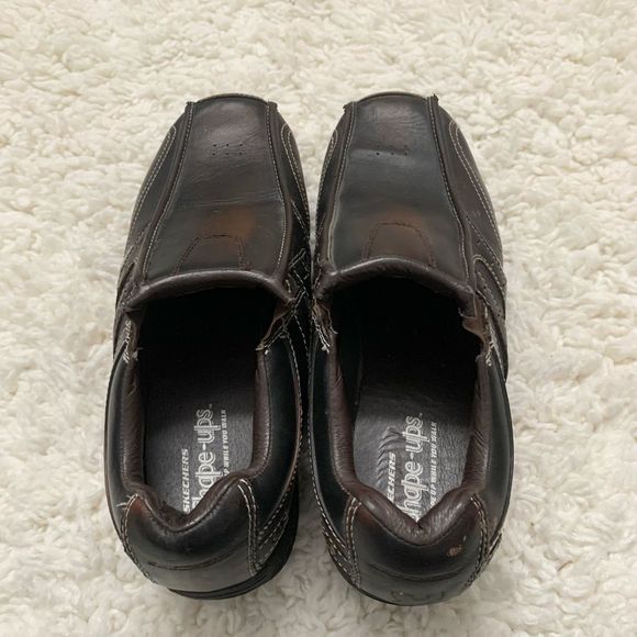 Skechers Men’s Size 11 Brown Leather Shape-Ups Work Toning Walking Sneakers - Picture 3 of 8